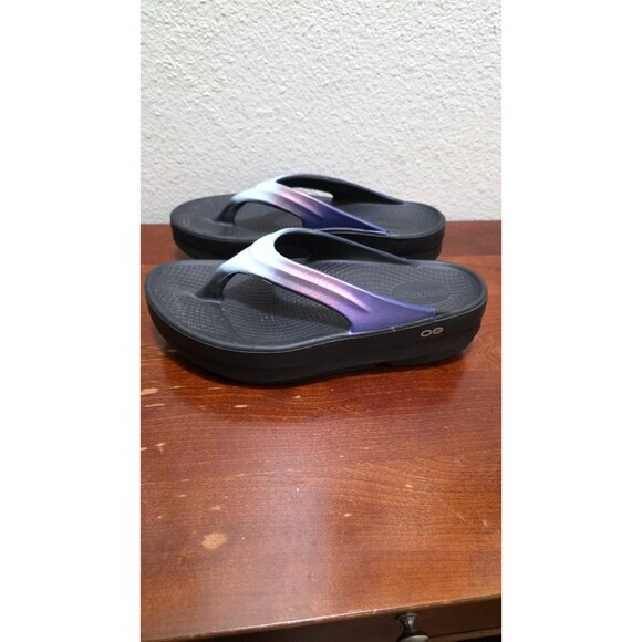 Oofos Women's Original Black Gradient Recovery Sandals Size 10 - Picture 4 of 8
